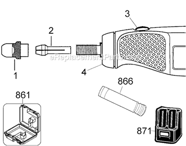 Page A Diagram and Parts List for Type 1 Black and Decker Multi-Tool